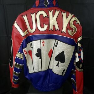 Colorful Leather Gamblers Jacket